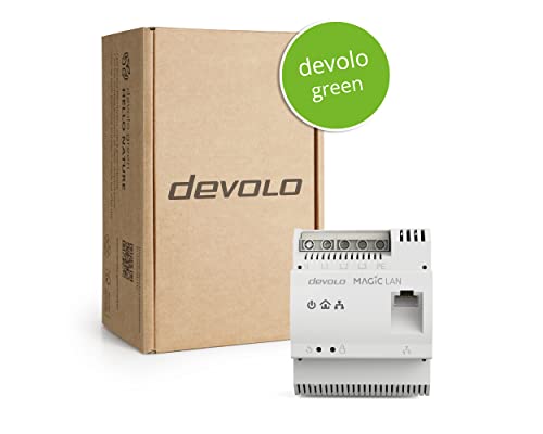 devolo 8550 Powerline Adapter Magic 2 LAN DINrail Hutschienen Adapter -bis 2.400 Mbit/s Internet aus dem Verteilerkasten, professionelles Heimnetzwerk, grau