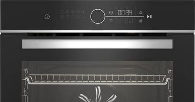 beko BBIM13400XPSE Einbau-Backofen mit 15 Heizarten, 72 l Garraum-Volumen, Multifunktionsdisplay mit Sensortasten, Aeroperfekt, Pyrolytische Selbstreinigung, SteamShine-Reinigung, Schwarz/Edelstahl