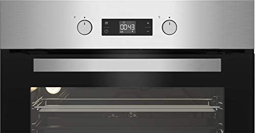 Beko BIM22301X Backofen Elektro/A/71 L/Silber/SimpleSteam Reinigungsfunktion/3D-Kochen/Pflegeleichte Emaillierung/Kindersicherung/Backofentür abnehmbar/Kühlgebläse