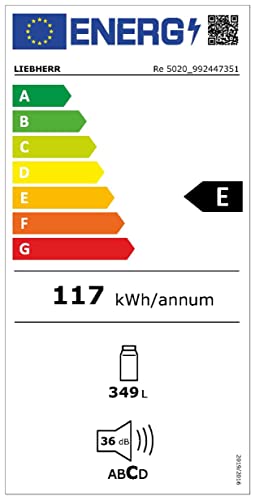 Liebherr Re 5020 Plus Freistehender Kühlschrank mit EasyFresh Außenmaße (Höhe/Breite/Tiefe) 165,5/59,7/67,5 cm Gesamtvolumen 348 l Energieeffizienzklasse E