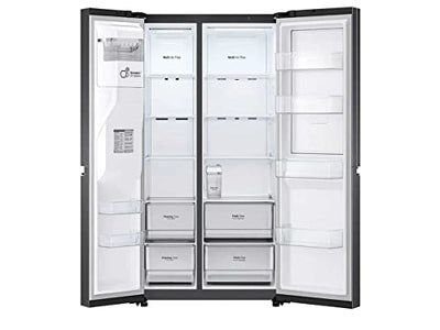 LG Electronics GSJV71MCTE Side-by-Side Kühlschrank mit Door-in-Door | Eis-, Crushed Ice- und Wasserspender | 635 Liter Kapazität | Interner Wassertank 4L | Matte Black