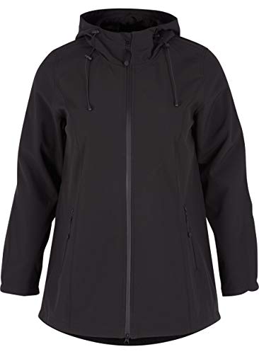 Zizzi Damen Große Größen Softshell Jacke Kapuze Outdoorjacke Gr 46-48 Black