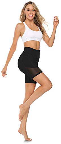 JOYSPELS Kurze Sporthose Damen, Radlerhose Damen Kurz Laufhose Leggings Sport Biker Running Yoga Fitness Shorts Schwarz M