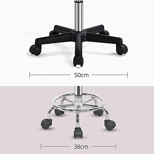 Yaheetech Sattelhocker, Rollhocker, Arbeitshocker mit Rollen Drehhocker höhenverstellbar Sitzhocker Bürohocker für Büro Salon Massage Spa Rosa