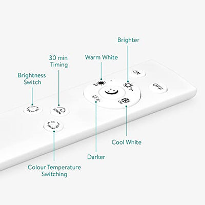 Navaris LED Deckenleuchte rund mit Fernbedienung - dimmbar - 22 Watt 970 Lumen - Stoff Deckenlampe Stoffbezug Dunkelgrau - verstellbare Farbtemperatur