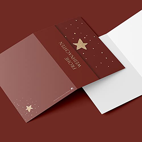 Weihnachtskarten mit Umschlag Set (12 Stück) - A6 Klappkarten für Weihnachten - Christmas Postkarte mit Umschlägen für deine Weihnachtsgrüße - Coole Weihnachtspostkarten mit und ohne Sprüche