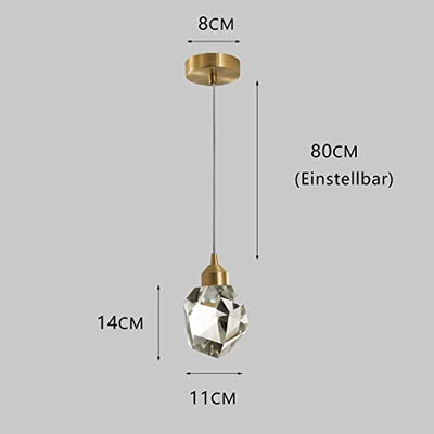 Naoeoon LED Kristall Kronleuchter,kristall diamant pendelleuchte gold Hängelampe für Küche Schlafzimmer Küche Wohnzimmer(weißes Licht)…