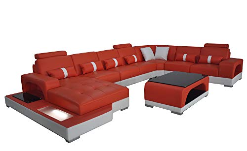 JVmoebel Leder Sofa Moderne Sitz Couch Polster Design Eck Couchen Wohnlandschaft Ecke Neu