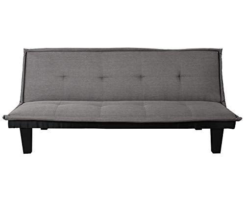 Mendler 3er-Sofa HWC-C87, Couch Schlafsofa Gästebett Bettsofa Klappsofa, Schlaffunktion 170x100cm - Textil, dunkelgrau