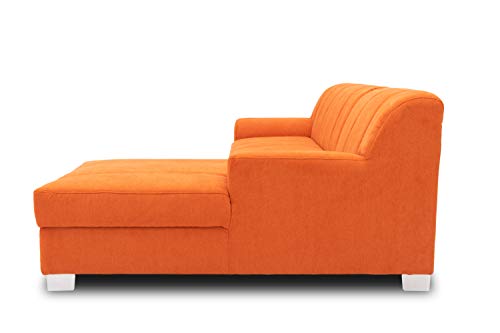 DOMO Collection Capri Ecksofa | Eckcouch in L-Form mit Schlaffunktion, Polsterecke Schlafsofa, orange 239x152x75 cm