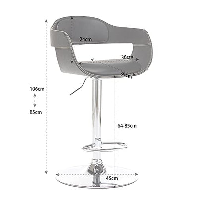 Mingone Barhocker Höhenverstellbar Holz Bar hocker Leder Extra Hoch Retro Modern Thekenstühle Thekenstuhl Bar Chair (Schwarz)