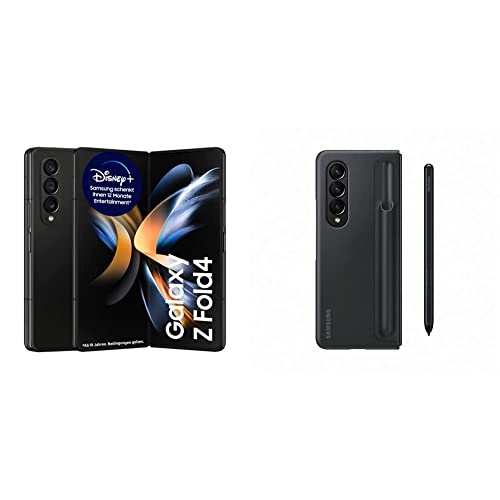 Samsung Galaxy Z Fold4 5G Mobiltelefon ohne SIM-Karte Android Klapp-Smartphone 256 GB & Standing Cover mit Pen EF-OF93P für das Galaxy Z Fold4 | Smartphone Cover, Black