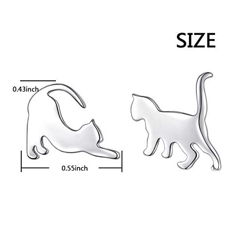 925 Sterling Silber Tier Katze Ohrstecker Ohrringe für Damen Frauen Mädchen Katzen Schmuck Geschenk