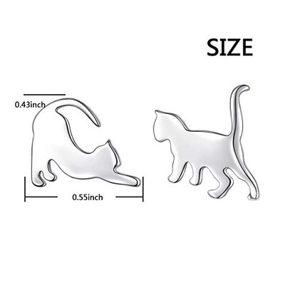 925 Sterling Silber Tier Katze Ohrstecker Ohrringe für Damen Frauen Mädchen Katzen Schmuck Geschenk