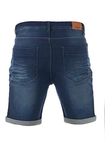 riverso Herren Jeans Shorts RIVPaul Kurze Hose Sommer Bermuda Stretch Denim Short Sweathose Baumwolle Grau Blau Dunkelblau w30 - w42, Größe:W 33, Farbe:Dark Blue Denim (D147)