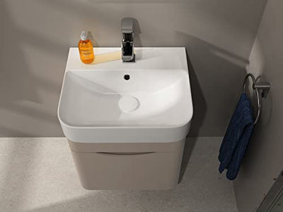 Aqua Bagno | Badmöbel Set Piccolo 2.0, Waschtisch mit Unterschrank, Badezimmerschrank, aus Keramik | Cappucino | 48cm