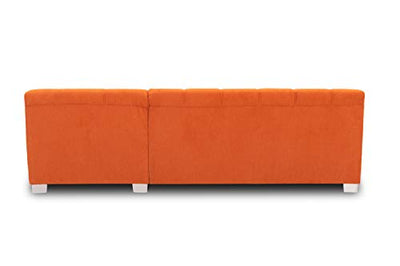 DOMO Collection Capri Ecksofa | Eckcouch in L-Form mit Schlaffunktion, Polsterecke Schlafsofa, orange 239x152x75 cm