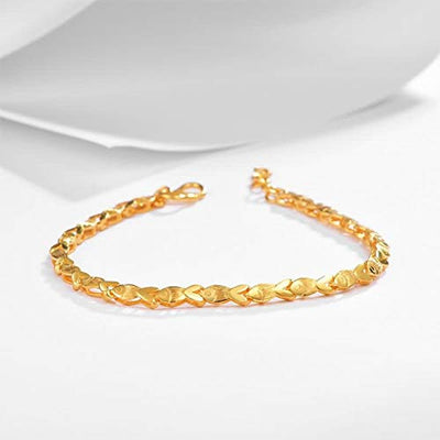 ANAZOZ Armband Damen 18 Karat Gelbgold Fische Ketten Armbänder Armkette Schmuck für Frauen Gelb Gold