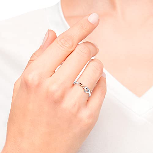 s.Oliver Ring 925 Sterling Silber Damen Ringe, mit Zirkonia synth, Bicolor, Infinity, Kommt in Schmuck Geschenk Box, 2032576