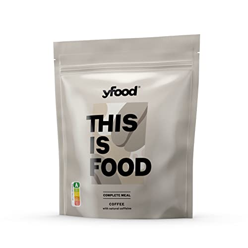 yfood Pulver Coffee, Leckere Trinkmahlzeit für unterwegs, THIS IS FOOD Pulver, 25g Protein, 17 Mahlzeiten, 26 Vitamine und Mineralstoffe, 1,5kg Beutel, Geschmack Kaffee