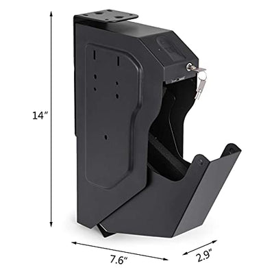 BananaB Stahl Security Gun Box mit Fingerabdruck und Schlüssel tragbare Gun Box Safe 4 X AA-Batterie Waffen Tresor für Hause Sicherheit