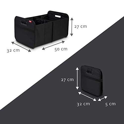 Achilles Auto Faltbox, Kofferraumtasche faltbar, Einkaufstasche, Kofferraum-Organizer, Autotasche, Falt-Korb, Falttasche, Kofferraumtasche, Aufbewahrung Taschen, Box, 50 cm x 32 cm x 27 cm (Schwarz)