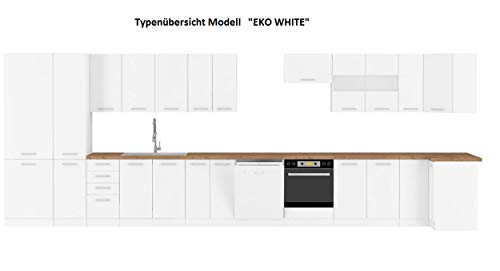 Eckküche EKO White 310x230 cm in weiß Küchenzeile Küchenblock Einbauküche