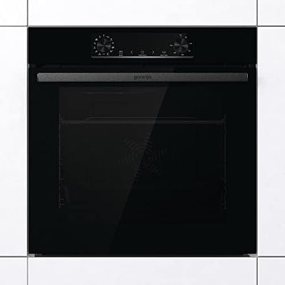 Gorenje OptiBake BOS6737 E02B Einbau-Backofen / 77L / AquaClean/Heißluft/ExtraSteam/AirFry/PerfectGrill/Pizzamode 300°C/Schwarz