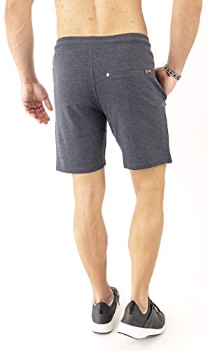 Mount Swiss Kurze Freizeithose Herren Liam I Kurze Sweatpants Herren mit Taschen - 2 Seiten- und 1 Gesäßtasche je mit Reißverschluß I Sport Shorts Herren in klassischen Farben Dunkelblau, S