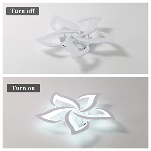 Comely Deckenlampe, LED Deckenleuchte 60W 6750lm, Kaltes Weiß 6000K Moderne Blütenblatt Design Deckenlampe für Wohnzimmer Küche Schlafzimmer Esszimmer, Dia 60cm