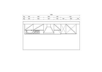 Express Küchen Plan 300 cm, weiß, Arbeitsplatte Eichefarben grau, inkl. E-Geräte Küchenzeilen, Holz, EXZ300I020GT0R_1035151