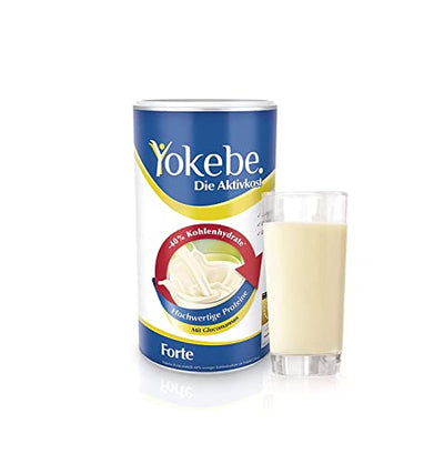 Yokebe Forte - Die Aktivkost - Diätshake zur Gewichtsabnahme - glutenfrei, laktosefrei und vegetarisch - Kalorienarmer Diät-Drink mit Proteinen - 500 g = 10 Portionen