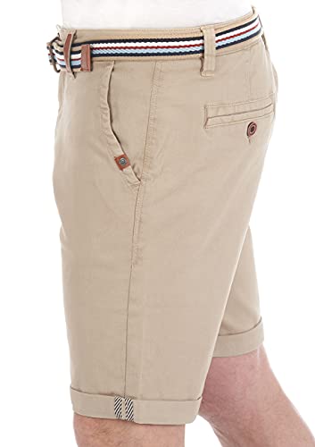 riverso Herren Chino Shorts RIVKlaas Regular Fit Gürtel Bermuda Kurze Hose Sommer Short 98% Baumwolle Beige w30, Größe:W 30, Farbe:Middle Beige (20300)