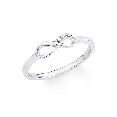 s.Oliver Ring 925 Sterling Silber Damen Ringe, mit Zirkonia synth, Silber, Infinity, Kommt in Schmuck Geschenk Box, 2017253