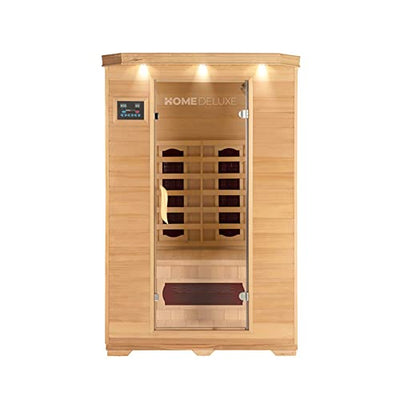 Home Deluxe – Infrarotkabine REDSUN M - Keramikstrahler, Hemlocktanne, Maße: 120 x 105 x 190 cm I Infrarotsauna für 2 Personen, Sauna, Wärmekabine