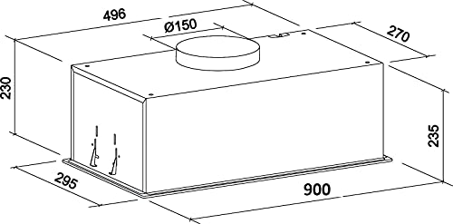 GURARI Deckenhaube GCH E 217 BL 90 Prime, Einbau Dunstabzugshaube 90 cm, in Schwarz,Schwarz Glas, 1000m³/h,LED Streifen,Abzugshaube,Abufthaube,Umlufthaube,Fernbedienung