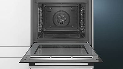 Siemens HR574ABR0 iQ300 Einbau-Backofen mit Dampfunterstützung, 60 x 60 cm, activeClean Selbstreinigung, Schnellaufheizung mit coolStart, cookControl10 Automatikprogramme, Black