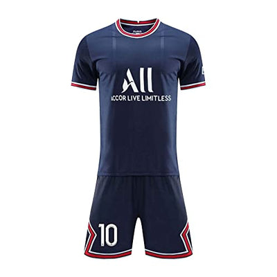 TUPOMOD Paris Trikot PSG Trikot-Set Fußballtrikots, Nr.30 Sporttraining T-Shirts und Shorts für Erwachsene L/Kinder, Fußballtrikot-Set Trikot Erwachsene,Kinder, Jungen