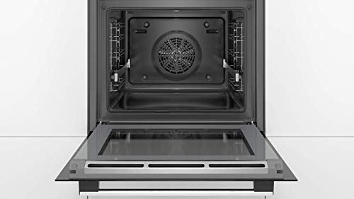 Bosch HBG5780S6 Serie 6 Smarter Einbau-Backofen, 60 x 60 cm, Pyrolyse Selbstreinigung, AutoPilot 30 30 Automatikprogramme, 3D Heißluft Backen auf 3 Ebenen, LCD-Display, Schnellaufheizung, SoftClose