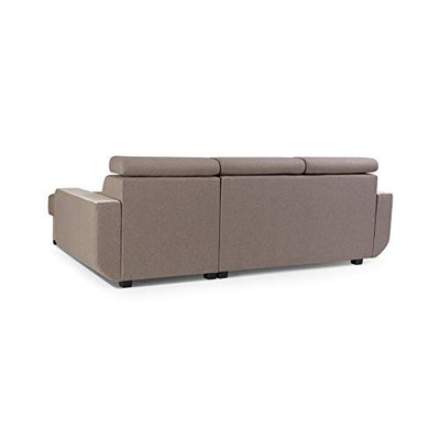 mb-moebel Ecksofa mit Schlaffunktion Eckcouch mit Bettkasten Sofa Couch Wohnlandschaft L-Form Polsterecke Pedro (Cappuccino, Ecksofa Links)