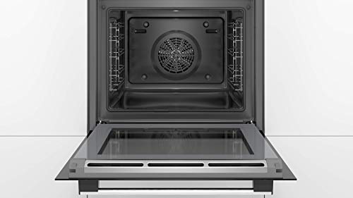 Bosch HBA573BS1 Serie 4 Einbau-Backofen, 60 x 60 cm, Pyrolyse Selbstreinigung, AutoPilot 10 10 Automatikprogramme & BFL524MS0 Serie 6 Einbau-Mikrowelle, 38 x 60 cm, 800 W, Drehteller 25,5cm