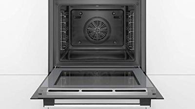 Bosch HBA573BS1 Serie 4 Einbau-Backofen, 60 x 60 cm, Pyrolyse Selbstreinigung, AutoPilot 10 10 Automatikprogramme & BFL524MS0 Serie 6 Einbau-Mikrowelle, 38 x 60 cm, 800 W, Drehteller 25,5cm