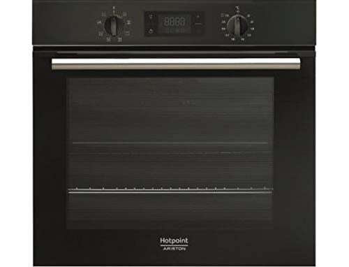 Hotpoint Ariston FA2540PBLHA Einbauofen Pyrolyse – Multifunktions-Backofen mit Umluft oder Umluft / 66 Liter/Klasse A/Schwarz/Kalttür (4 Glas)