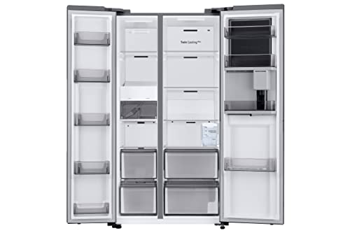 Samsung RH69B8021S9/EG Side-by-Side Kühlschrank, 178 cm, 645 ℓ, Beverage Center, Dual Ice Maker, Twin Cooling+, No Frost+, 4,5 ℓ Wassertank, Edelstahl Look