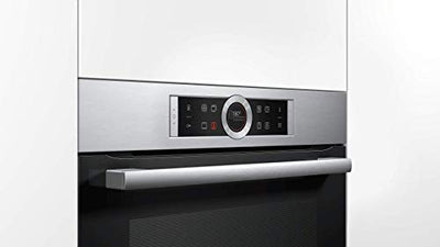 Bosch Hausgeräte HBG675BS1 Serie 8 Einbau-Backofen, 60 x 60 cm, Made in Germany,Pyrolyse Selbstreinigung, AutoPilot 10 10 Automatikprogramme, 4D Heißluft Backen auf 4 Ebenen,TFT-Touchdisplay,Edelstahl