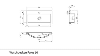 Quentis Badmöbel FAROS, Breite 60/ Tiefe 31 cm, weiß, Waschtischunterschrank montiert