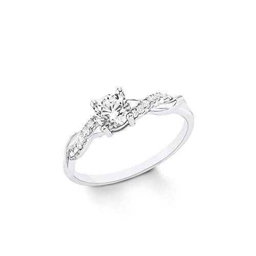 s.Oliver Ring 925 Sterling Silber Damen Ringe, mit Zirkonia synth, Silber, Kommt in Schmuck Geschenk Box, 9079360