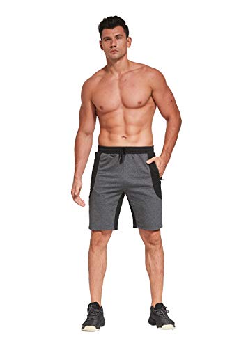 Tansozer Kurze Hosen Herren Mit Taschen Shorts Herren Sommer Sport Gym Shorts Jogginghose Herren Kurz Sweat Kurze Hose MäNner Jogging Shorts Dunkelgrau XL