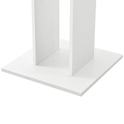 [en.casa] Küchentisch Quadratisch 65 x 65 x 78 cm Säulentisch Esszimmertisch aus Spanplatte Speisetisch Tisch Weiß/Beton-Optik