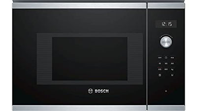 Bosch HBA573BS1 Serie 4 Einbau-Backofen, 60 x 60 cm, Pyrolyse Selbstreinigung, AutoPilot 10 10 Automatikprogramme & BFL524MS0 Serie 6 Einbau-Mikrowelle, 38 x 60 cm, 800 W, Drehteller 25,5cm